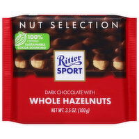 Ritter Sport Nut Selection Dark Chocolate with Whole Hazelnuts, 3.5 Ounce