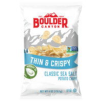 Boulder Canyon Potato Chips, Classic Sea Salt, Thin & Crispy, 6 Ounce