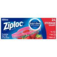 Ziploc Seal Top Bags, Storage, Quart, 24 Each