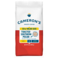 Cameron's Coffee, Ground, Light Roast, Toasted Southern Pecan, Value Size, 32 Ounce