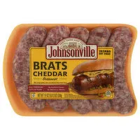 Johnsonville Bratwurst, Cheddar, Brats, 19 Ounce