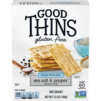 GOOD THINS Sea Salt & Pepper Rice Snacks Gluten Free Crackers, 7.01 Ounce