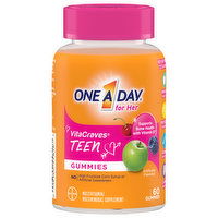 One A Day VitaCraves Multivitamin/Multimineral Supplement, for Her, Teen, Gummies, 60 Each