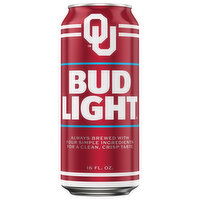 Bud Light OU Sooners Beer, 16 Fluid ounce
