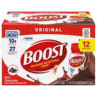 Boost Balanced Nutritional Drink, Rich Chocolate, Original, 12 Each