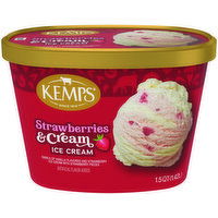 Kemps Strawberries & Cream Ice Cream, 1.5 Quart
