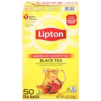 Lipton Black Tea, Tea Bags, 50 Each