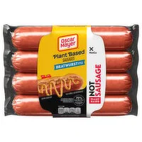 Oscar Mayer Sausages, Plant Based, Bratwurst Style, 10.7 Ounce