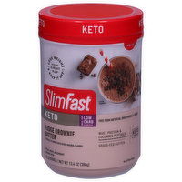 SlimFast Keto Meal Replacement Shake Mix, Fudge Brownie Batter, 13.4 Ounce