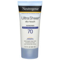 Neutrogena Ultra Sheer Sunscreen, Dry-Touch, Broad Spectrum SPF 70, 3 Fluid ounce