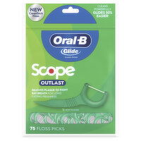 Oral-B Glide Glide Dental Floss Picks with Scope Outlast, Mint, 75 Each