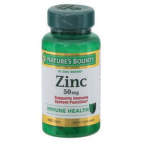 Nature's Bounty Zinc, Immune Health, 50 mg, Tablets, 100 Each