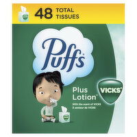 Puffs Plus Vicks Plus Lotion with the Scent of Vick's Facial Tissue, 48 Each