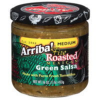 Arriba! Green Salsa, Fire Roasted, Mexican, Medium, 16 Ounce