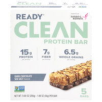 Ready Clean Protein Bar, Dark Chocolate Sea Salt Flavored, 5 Each