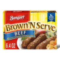 Banquet Brown ‘N Serve Fully Cooked Beef Sausage Links, 10 Each