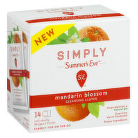 Summer's Eve Simply Mandarin Blossom Cleansing Cloths, 14 Each