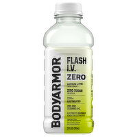 BodyArmor Flash I.V. Zero Sugar Lemon Lime Electrolyte Beverage, 20 Fluid ounce