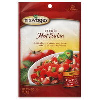 Mrs. Wages Create Tomato Mix, Salsa, Hot, 4 Ounce