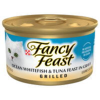 Fancy Feast Cat Food, Gourmet, Ocean Whitefish & Tuna Feast in Gravy, Grilled, 3 Ounce