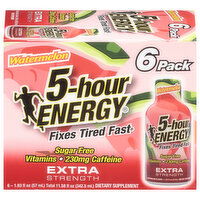 5-Hour Energy Energy Shot, Watermelon, Extra Strength, 6 Pack, 6 Each