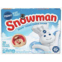 Pillsbury Ready to Bake! Cookie Dough, Pre-Cut, Snowman Shape, Sugar, 20 Each