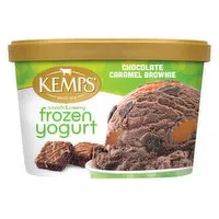 Kemps Chocolate Caramel Brownie Frozen Yogurt, 1.5 Quart