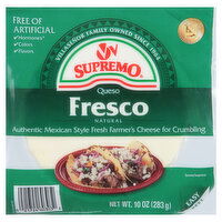 V&V Supremo Cheese, Queso, Fresco, 10 Ounce