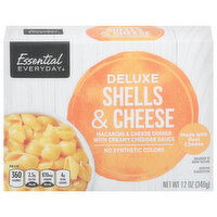 Essential Everyday Macaroni & Cheese Dinner, Shells & Cheese, Deluxe, 12 Ounce