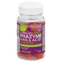 Phazyme Gas & Acid Anti-Gas/Antacid, Maximum Strength, 250 mg, Coated Chews, Cherry Flavor, 24 Each