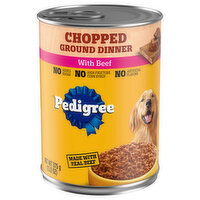 Pedigree Food for Dogs, with Beef, Ground Dinner, Chopped, 13.2 Ounce