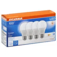 Sylvania Light Bulbs, LED, Daylight, 14 Watts, 4 Each