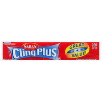 Saran Cling Plus Plastic Wrap, Clear, 200 Square Feet, 1 Each