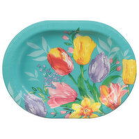 Paper Art Plates, Beautiful Blooms, 8 Each