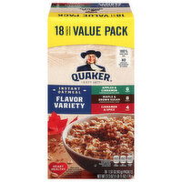 Quaker Instant Oatmeal, Flavor Variety, Value Pack, 18 Each