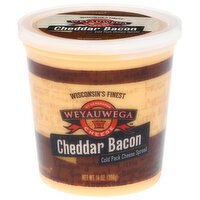 Weyauwega Cold Pack Cheddar Bacon Cheese Spread, 14 Ounce