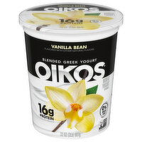 Oikos Nonfat Blended Vanilla Bean Greek Yogurt, 32 Ounce