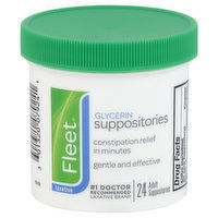 Fleet Glycerin Suppositories, Adult, 24 Each