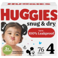 Huggies Snug & Dry Diapers, Disney Baby, 4 (22-37 lb), 76 Each