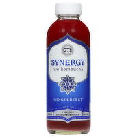 GT's Synergy Kombucha, Raw, Gingerberry, 16 Fluid ounce