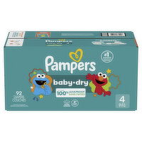 Pampers Baby Dry Pampers Baby Dry Diapers, Size 4, 22-37 lbs, 92 Count, Absorbent Disposable Diapers, 92 Each