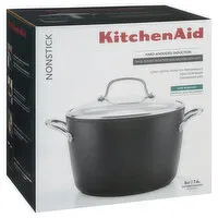 KitchenAid Covered Stockpot, Nonstick, Matte Black, 8 Quart, 1 Each