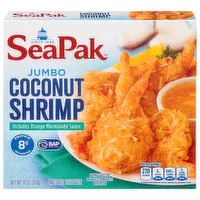 SeaPak Shrimp, Includes Orange Marmalade Sauce, Coconut, Jumbo, 10 Ounce