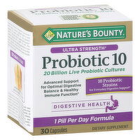 Nature's Bounty Probiotic 10, Ultra Strength, Capsules, 30 Each