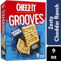 Cheez-It Grooves Cheese Crackers, Zesty Cheddar Ranch, 9 Ounce