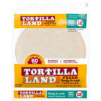 Tortilla Land Flour Tortillas, Fresh, Soft Taco Size, 12 Each