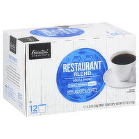 Essential Everyday Coffee, 100% Arabica, Dark Roast, Restaurant Blend, Single Serve Cups, 12 Each