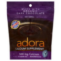 Adora Calcium Supplement, Dark Chocolate, 30 Each