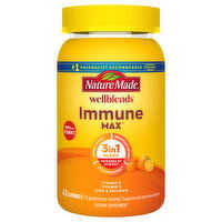 Nature Made Wellblends Immune Max, 3 in 1 Blend, 1000 mg, Gummies, Tangerine, 42 Each