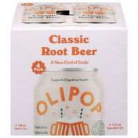 Olipop Classic Root Beer Soda, 4 Each